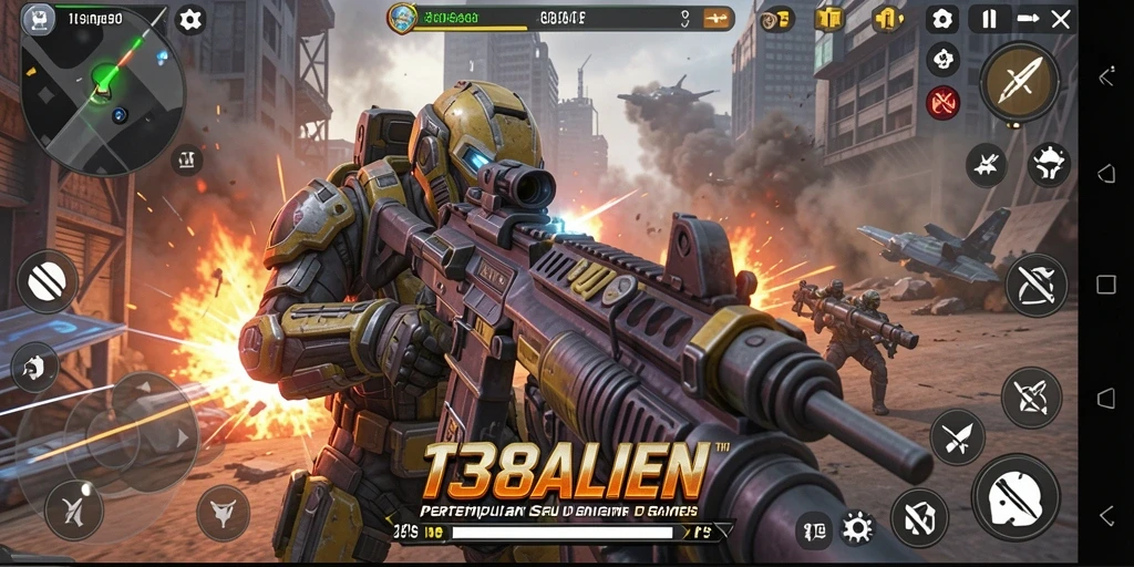 Screenshot dari permainan 138ALIEN yang menampilkan aksi TPS yang mendebarkan.
