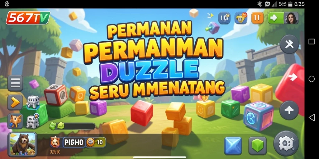 Tampilan menarik dari gameplay puzzle 567TV.