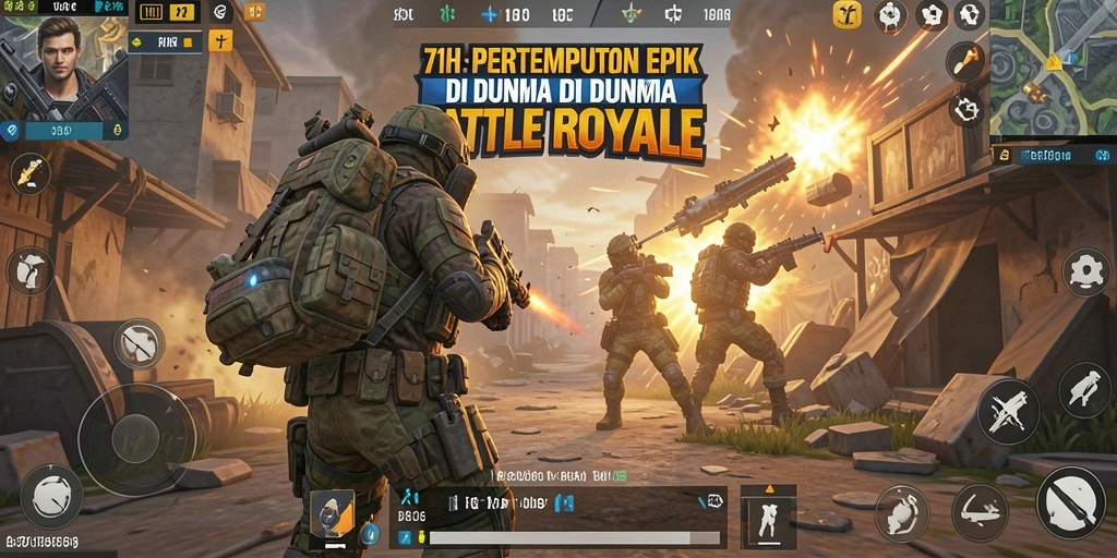 Gameplay seru dari 71H dalam pertempuran Battle Royale.