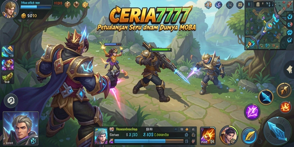 Screenshot gameplay <strong>CERIA777</strong> yang menampilkan pertempuran seru dan strategi tim.