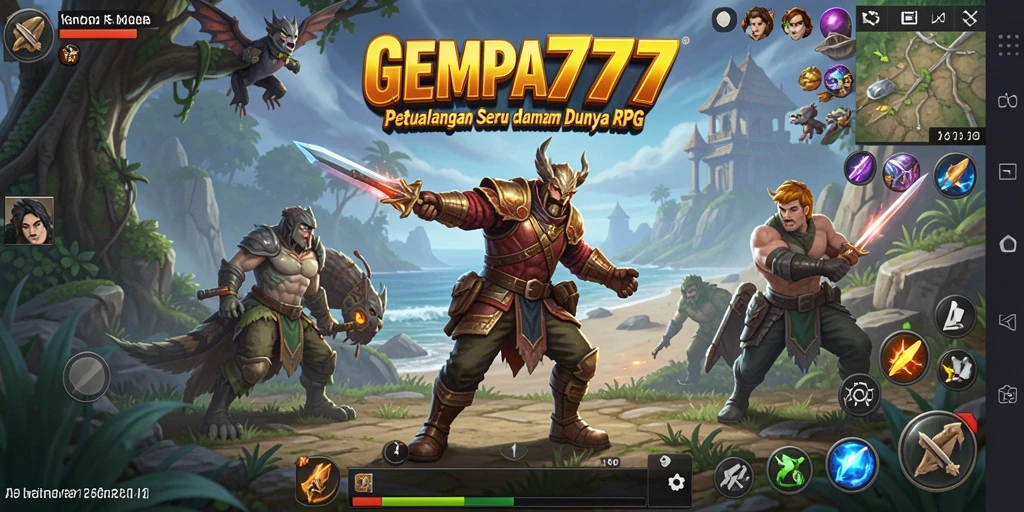 Tangkapan layar menunjukkan aksi seru dalam gameplay RPG GEMPA777.