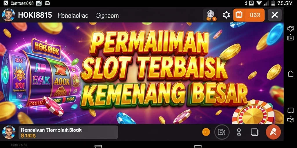 Tampilan screenshot HOKI8815 yang menggambarkan aksi gameplay slot yang seru.
