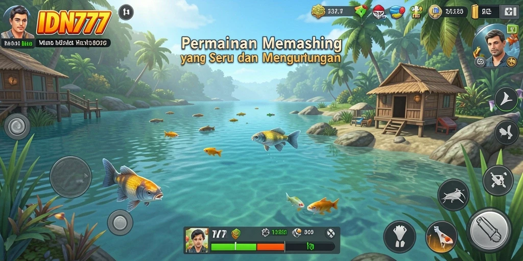 Tampilan gameplay IDN777 yang menampilkan aksi memancing yang seru.