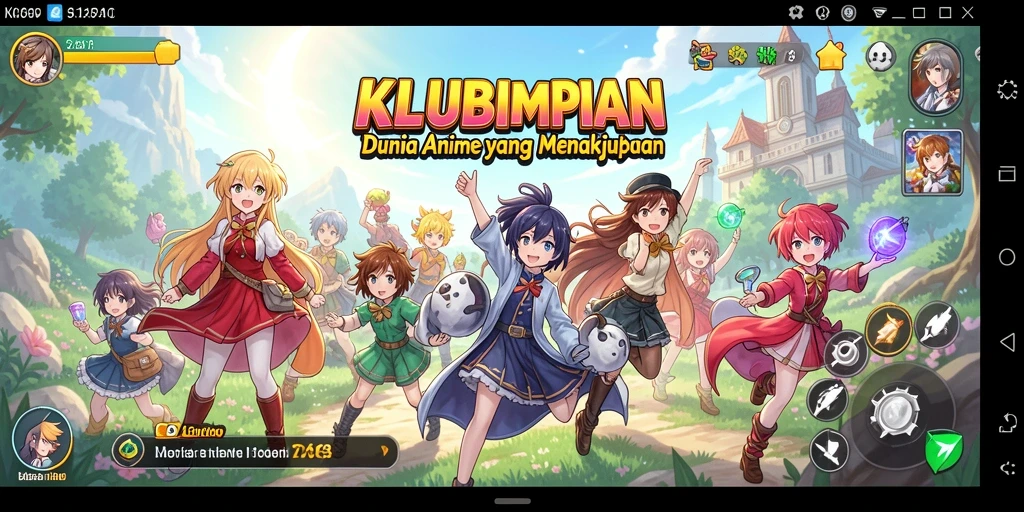 Tampilan gameplay KLUBIMPIAN yang menyuguhkan aksi seru karakter anime.