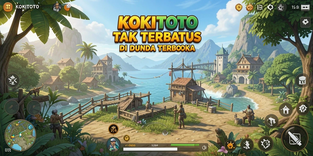 Screenshot gameplay KOKITOTO yang menunjukkan petualangan di dunia terbuka.