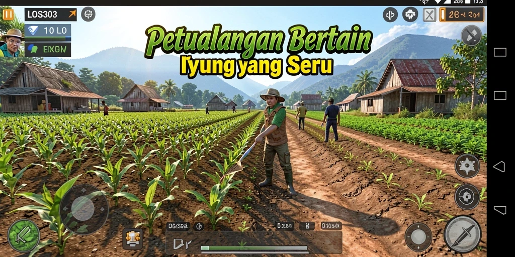 Screenshot gameplay LOS303 menampilkan aktivitas bertani yang seru dan interaktif.
