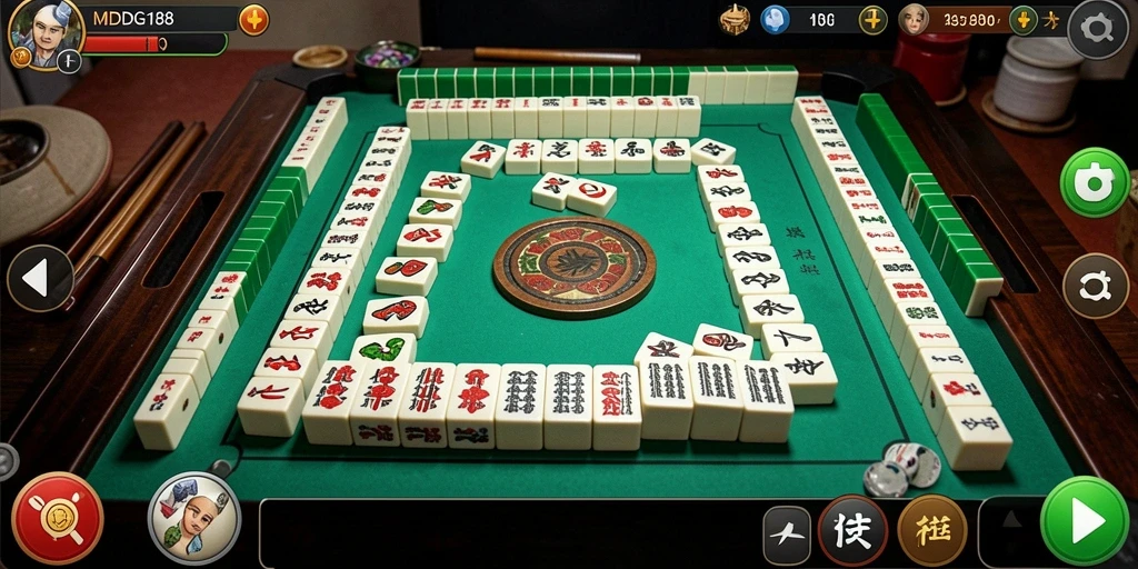 Screenshot gameplay MDG188 menunjukkan aksi mencocokkan ubin Mahjong yang seru.