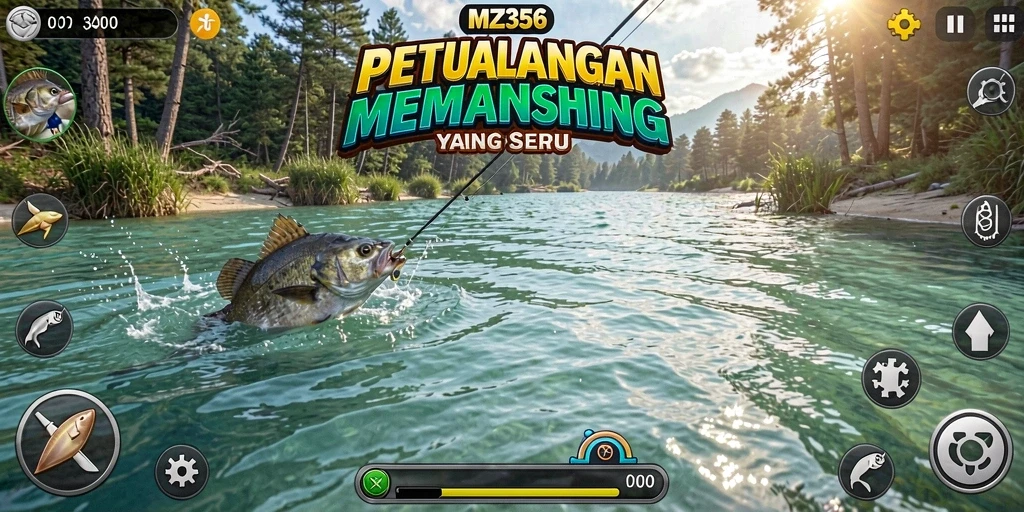 Screenshot gameplay MZ356 menampilkan aksi memancing yang seru dan mempesona.