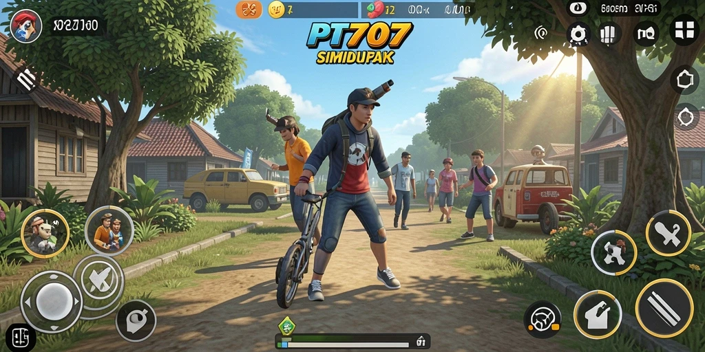 Tangkapan layar gameplay PT707 yang menampilkan simulasi kehidupan sehari-hari.
