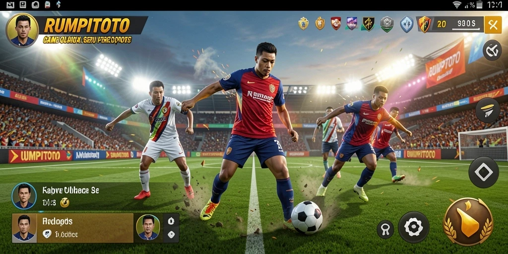 Tampilan gameplay olahraga yang menegangkan dan kompetitif.