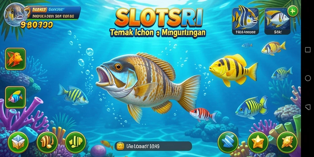 Tampilan gameplay SLOTSRI yang menarik dengan aksi tembak ikan.